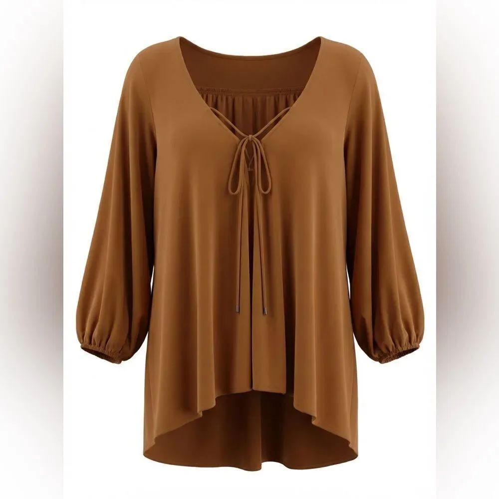 FP BEACH FREE PEOPLE WOMENS STRAPPY V NECK ASYMMETRICAL BLOUSE SIZE M RUST